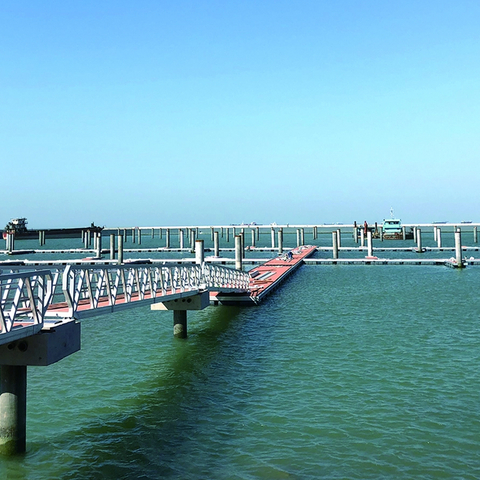 Pontone in alluminio per atterraggio in legno Seaflex